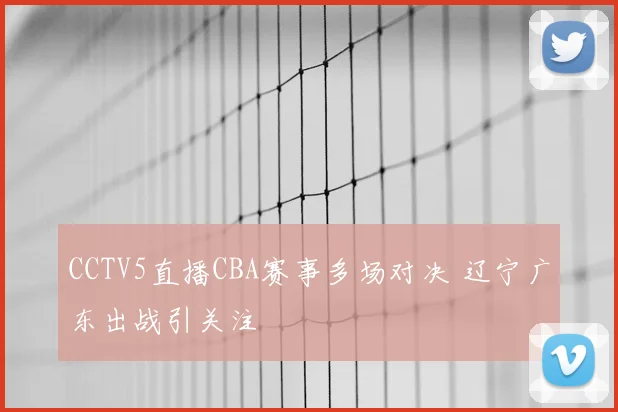 CCTV5直播CBA赛事多场对决 辽宁广东出战引关注
